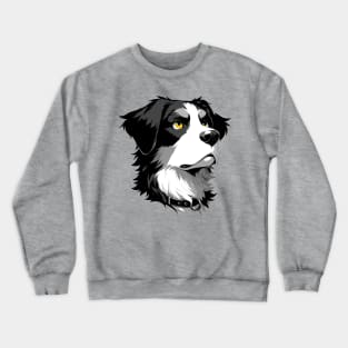 Stunning and Cool Appenzeller Sennenhund Monochrome and Gold Portrait for Father's Day Crewneck Sweatshirt